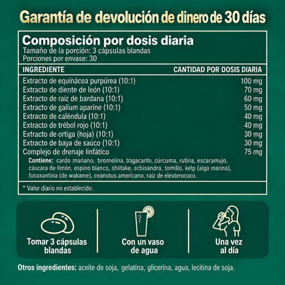 Packila Softgels de drenaje linfático