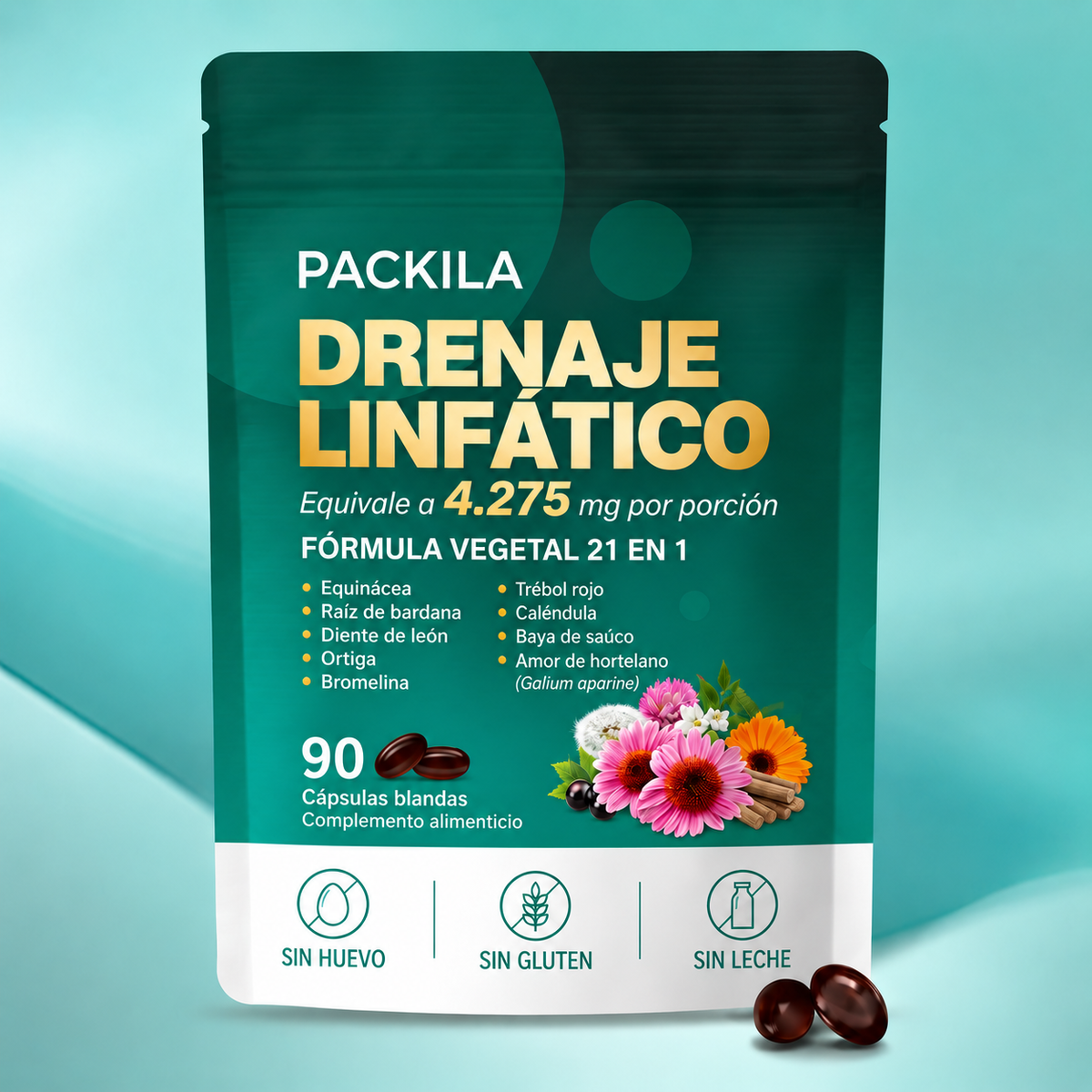 Packila Softgels de drenaje linfático